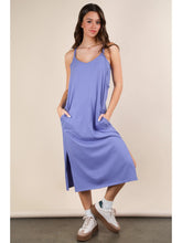 Load image into Gallery viewer, Indigo V-Neck Sleeveless Casual Comfy Midi Dress