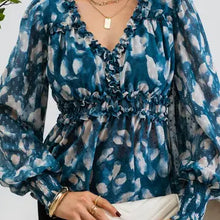 Load image into Gallery viewer, Women's Teal Textured Empire Waist Woven Top