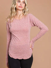 Load image into Gallery viewer, Rose Round Neck Raglan Fitted Top - Athena's Fashion Boutique