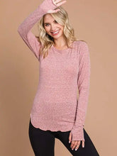 Load image into Gallery viewer, Rose Round Neck Raglan Fitted Top - Athena's Fashion Boutique