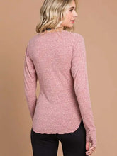 Load image into Gallery viewer, Rose Round Neck Raglan Fitted Top - Athena's Fashion Boutique