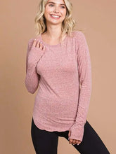 Load image into Gallery viewer, Rose Round Neck Raglan Fitted Top - Athena's Fashion Boutique