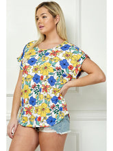 Load image into Gallery viewer, Floral Plus Size Short Sleeve Dolman