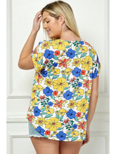 Load image into Gallery viewer, Floral Plus Size Short Sleeve Dolman