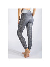 Load image into Gallery viewer, Black Galaxy Foil Silver Splash Print Leggings