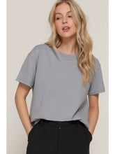 Load image into Gallery viewer, Gray Short Sleeve Round Neck Tee