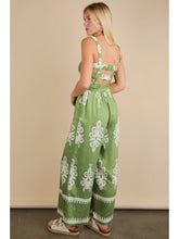Load image into Gallery viewer, Green Boho Printed Smocking Detail Jumpsuit