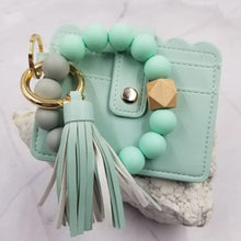 Load image into Gallery viewer, Silicone Bead Bangle Keychain Card Holder Bracelet - Athena's Fashion Boutique