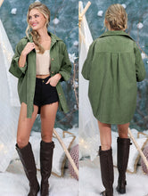 Load image into Gallery viewer, Olive Corduroy Oversized Jacket