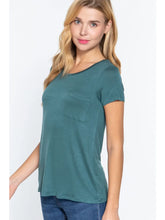 Load image into Gallery viewer, GreenShort Sleeve Crew Neck Rayon Spandex Jersey Basic Tshirt