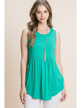 Load image into Gallery viewer, Women's Kelly Green Basic Babydoll Tank Top