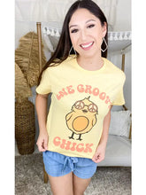 Load image into Gallery viewer, Yellow  One Groovy Chick Graphic T-Shirt - Athena's Fashion Boutique