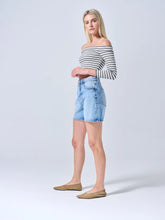 Load image into Gallery viewer, SneakPeek High Rise Shorts With Frayed Hem in Medium Wash