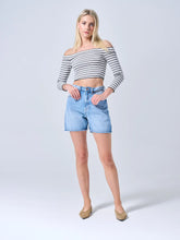 Load image into Gallery viewer, SneakPeek High Rise Shorts With Frayed Hem in Medium Wash