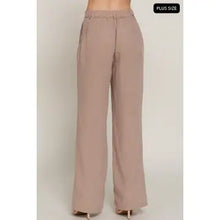 Load image into Gallery viewer, Khaki Straight Woven Linen Effect Long Pants