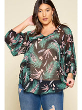 Load image into Gallery viewer, Tropical Leaf Chiffon Top - Athena's Fashion Boutique