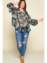 Load image into Gallery viewer, Tropical Leaf Chiffon Top - Athena's Fashion Boutique