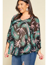Load image into Gallery viewer, Tropical Leaf Chiffon Top - Athena's Fashion Boutique