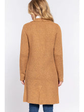 Load image into Gallery viewer, Mustard Long Sleeve Notched Collar Sweater Cardigan