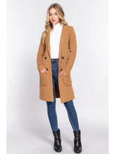 Load image into Gallery viewer, Mustard Long Sleeve Notched Collar Sweater Cardigan