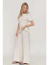 Load image into Gallery viewer, Off White Tshirt and Wide Pants Lounge Set