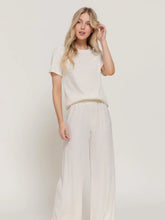 Load image into Gallery viewer, Off White Tshirt and Wide Pants Lounge Set
