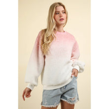 Load image into Gallery viewer, Pink Fleece Warm Cozy Ombre Oversized Knit sweater