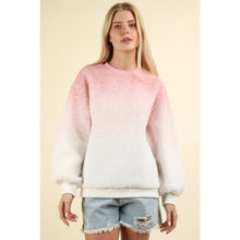 Load image into Gallery viewer, Pink Fleece Warm Cozy Ombre Oversized Knit sweater