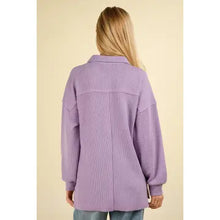 Load image into Gallery viewer, Orchid Collared Button Down Henley Knit Top w/ Pockets - Athena's Fashion Boutique