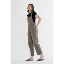 Load image into Gallery viewer, Mica Denim Jeans Super High Ankle Wide Leg Olive Overalls