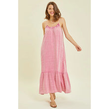 Load image into Gallery viewer, Plus Mineral-Washed Gauze Midi Dress with Pockets