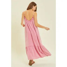 Load image into Gallery viewer, Plus Mineral-Washed Gauze Midi Dress with Pockets