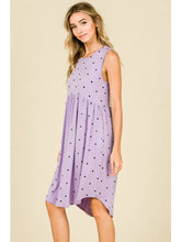 Load image into Gallery viewer, Lavender High Waist Polka Dotted Dress