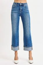 Load image into Gallery viewer, Risen Mid Rise Crop Straight Cuffed Jeans