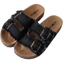 Load image into Gallery viewer, Women's Comfort Flat Sandals Double Buckle Adjustable Straps