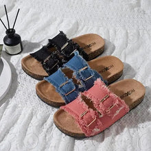 Load image into Gallery viewer, Women's Comfort Flat Sandals Double Buckle Adjustable Straps