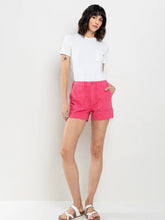 Load image into Gallery viewer, Pink Utility Raw Cut Hem Shorts with Porkchop Pockets