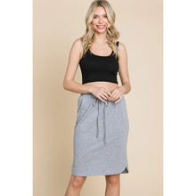Load image into Gallery viewer, Gray Knee Length Drawstring Skirt