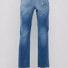 Load image into Gallery viewer, SneakPeek Mid Rise Straight Jeans with Knee Rips