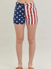 Load image into Gallery viewer, Judy Blue High Waist Americana Flag Fray Hem Shorts