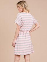 Load image into Gallery viewer, Stripe Short Sleeve Mini Dress