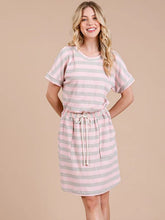 Load image into Gallery viewer, Stripe Short Sleeve Mini Dress