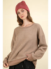 Load image into Gallery viewer, Brown Oversized Soft Textured Knit Sweater