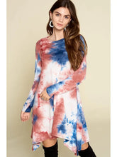 Load image into Gallery viewer, Tie Dye Wash Out Fishtail Hem Dress with Pockets - Athena's Fashion Boutique