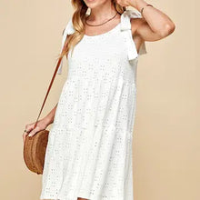 Load image into Gallery viewer, Women's Tiered Midi Dress with Ribbon Tie - Athena's Fashion Boutique