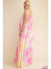Load image into Gallery viewer, Pink and Yellow Soft Tie-Dye Fabrication Strappy Maxi Dress - Athena's Fashion Boutique