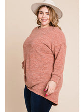 Load image into Gallery viewer, Salmon Two-Tone High Low Tunic  Sweater Top - Athena's Fashion Boutique
