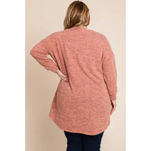 Load image into Gallery viewer, Salmon Two-Tone High Low Tunic  Sweater Top - Athena's Fashion Boutique