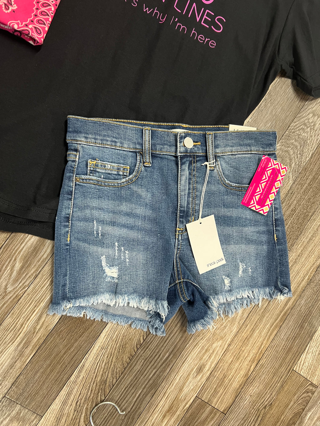 SneakPeek Distressed Denim Shorts