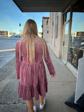 Load image into Gallery viewer, Long Sleeve Tiered Ribbed Velvet Dress - Athena&#39;s Fashion Boutique
